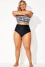 Black Elegant High Waist Swim Brief